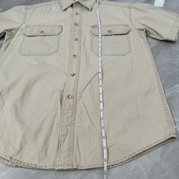 Men’s L.L. Bean Sunwashed Canvas Short Sleeve Button Down Cotton Shirt Small - Picture 16 of 16